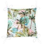 RealHomes Dijital Baskılı Pofuduk Sandalye Minderi 40 x 40 cm Düğmeli Realhomes