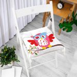 - P205-Gorsel-1 - Realhomes Baykuş Temalı Pofuduk Kare Sandalye Minderi 40x40cm Düğmeli Realhomes