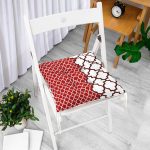 RealHomes Dijital Baskılı Pofuduk Sandalye Minderi 40 x 40 cm Düğmeli Realhomes