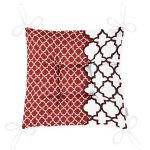 RealHomes Dijital Baskılı Pofuduk Sandalye Minderi 40 x 40 cm Düğmeli Realhomes