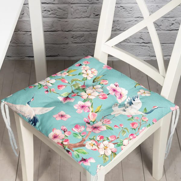 - P2444-Gorsel - Realhomes  RealHomes Dijital Baskılı Pofuduk Sandalye Minderi 40 x 40 cm Düğmeli Realhomes