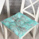 - P3001-Gorsel - Realhomes Yağlı Boya Yeşil Ağaç Motifleri Dijital Baskılı Pofuduk Sandalye Minderi Realhomes