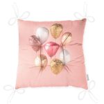 - P3003-Gorsel-2 - Realhomes Pembe Zeminli Balonlar Desenli Pofuduk Sandalye Minderi Realhomes