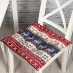 - P3022-Gorsel - Realhomes  Yılbaşı Geyikleri Motifli Dijital Baskılı Pofuduk Sandalye Minderi Realhomes