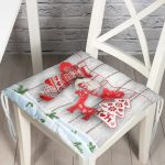 - P3029-Gorsel - Realhomes Yılbaşı Temalı Dijital Baskılı 3 D Pofuduk Sandalye Minderi Realhomes