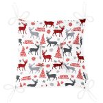 - P3035-Gorsel-2 - Realhomes  Yılbaşı Geyik ve Ağaçlar Temalı Dekoratif Pofuduk Sandalye Minderi Realhomes