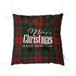 - P3036-Gorsel-2 - Realhomes  Ekose Zeminde Merry Christmas Baskılı Dekoratif Pofuduk Sandalye Minderi Realhomes