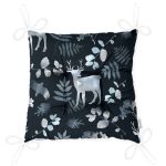 - P3042-Gorsel-2 - Realhomes  Lacivert Zeminde Geyik ve Yaprak Motifleri Dijital Baskılı Pofuduk Sandalye Minderi Realhomes