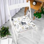 - P3043-Gorsel-1 - Realhomes Ekru Zeminli Geyik ve Yaprak Motifler iDijital Baskılı Pofuduk Sandalye Minderi Realhomes