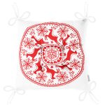 Geometrik Yılbaşı Geyikleri Dijital Baskılı Pofuduk Sandalye Minderi Realhomes