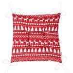 - P3049-Gorsel-2 - Realhomes Kırmızı Zeminde Yılbaşı Motifleri Dijital Baskılı Pofuduk Sandalye Minderi Realhomes