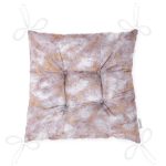 Pudra Renkli Mermer Desenli Dijital Baskılı Pofuduk Sandalye Minderi Realhomes