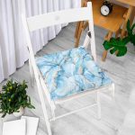 - P3129-Gorsel-1 - Realhomes  Mavi Renkli Mermer Desenli Dijital Baskılı Pofuduk Sandalye Minderi Realhomes