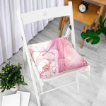 - P3133-Gorsel-1 - Realhomes Pembe Beyaz Mermer Desenli Dijital Baskılı Pofuduk Sandalye Minderi Realhomes