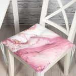 - P3133-Gorsel - Realhomes Pembe Beyaz Mermer Desenli Dijital Baskılı Pofuduk Sandalye Minderi Realhomes