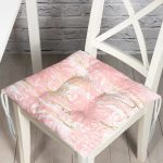 - P3134-Gorsel - Realhomes Palmiye Desenli Mermer Zeminli Dekoratif Pofuduk Sandalye Minderi Realhomes