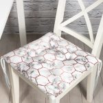 - P3143-Gorsel - Realhomes Mermer ve Petek Desenli Dijital Baskılı Pofuduk Sandalye Minderi Realhomes