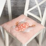 - P3144-Gorsel - Realhomes  Pempe Zeminli Kozalak Desenli Dijital Baskılı Pofuduk Sandalye Minderi Realhomes