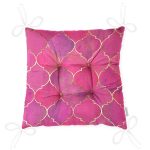 - P3174-Gorsel-2 - Realhomes Pembe Altın Varaklı Ogea Desenli Dekoratif Pofuduk Sandalye Minderi Realhomes