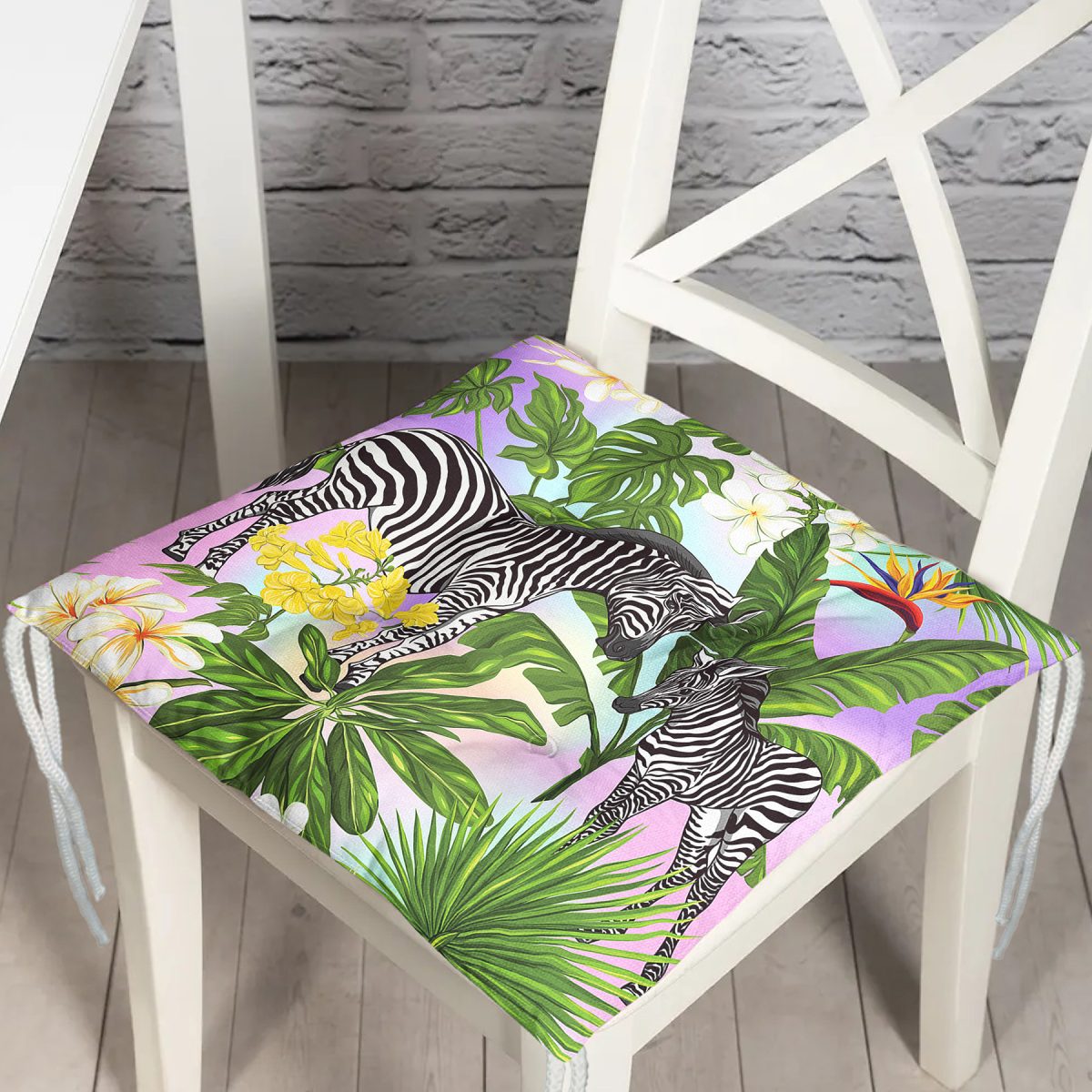 Egzotik Zebra Desenli Modern Pofuduk Sandalye Minderi Realhomes