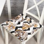 - P3183-Gorsel - Realhomes Zigzag Zeminde Çiçekler Temalı Modern Pofuduk Sandalye Minderi Realhomes