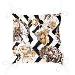 - P3183-Gorsel-2 - Realhomes Zigzag Zeminde Çiçekler Temalı Modern Pofuduk Sandalye Minderi Realhomes