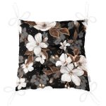 - P3185-Gorsel-2 - Realhomes Siyah Zeminde 3D Çiçekler Temalı Modern Pofuduk Sandalye Minderi Realhomes