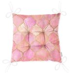 - P3186-Gorsel-2 - Realhomes  Pudra Zeminli Ogea Desenli Özel Tasarım Modern Pofuduk Sandalye Minderi Realhomes