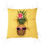 - P3191-Gorsel-2 - Realhomes Sarı Zeminli 3D Ananas Modern Tasarımlı Pofuduk Sandalye Minderi Realhomes