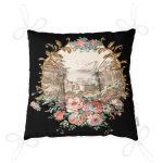 - P3200-Gorsel-2 - Realhomes Siyah Zeminde Çiçek Bahçesi Exclusive Modern Tasarımlı Pofuduk Sandalye Minderi Realhomes