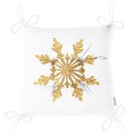 - P3207-Gorsel-2 - Realhomes Altın Görünümlü Kar Tanesi Desenli 3D Modern Pofuduk Sandalye Minderi Realhomes