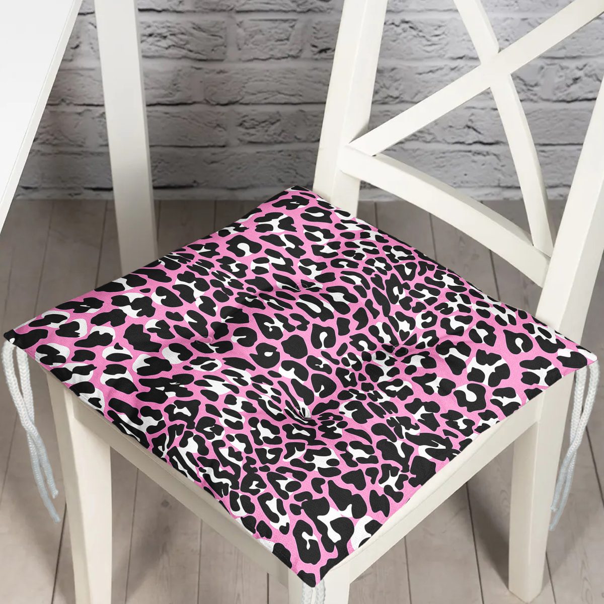 Pembe Renkli Leopar Desenli Modern Pofuduk Sandalye Minderi Realhomes