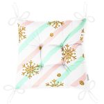 - P3227-Gorsel-2 - Realhomes Pembe Mavi Zeminde Kar Tanesi Detaylı Modern Pofuduk Sandalye Minderi Realhomes