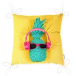 - P3234-Gorsel-2 - Realhomes  Sarı Zeminli Ananas Detaylı Modern Pofuduk Sandalye Minderi Realhomes