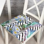 - P3238-Gorsel - Realhomes  Zigzag Zeminli Yaz Egzotiği Özel Tasarımlı Pofuduk Sandalye Minderi Realhomes