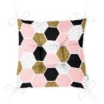 - P3247-Gorsel-2 - Realhomes Geometrik Petek Desenli Altın Detaylı Modern Pofuduk Sandalye Minderi Realhomes