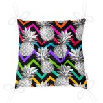 - P3250-Gorsel-2 - Realhomes Siyah Zigzag Temalı Ananas Desenli Modern Pofuduk Sandalye Minderi Realhomes