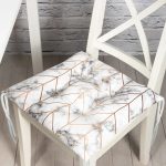 - P3264-Gorsel - Realhomes  Mermer Zeminli Geometrik Desenli Modern Pofuduk Sandalye Minderi Realhomes