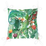 - P3265-Gorsel-2 - Realhomes Tropikal Orman Tasarımlı Dijital Baskılı Pofuduk Sandalye Minderi Realhomes