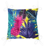 - P3267-Gorsel-2 - Realhomes Sarı Zeminde Tropikal Orman Tasarımlı Modern Pofuduk Sandalye Minderi Realhomes