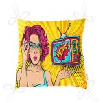 Pop Art Wow Desenli Özel Tasarım Dekoratif Pofuduk Sandalye Minderi Realhomes
