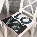 - P3304-Gorsel - Realhomes Love Yaprak Detaylı Özel Tasarım Pofuduk Sandalye Minderi Realhomes