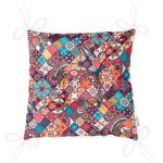 Etnik Geometrik Desenli Özel Tasarım Pofuduk Sandalye Minderi Realhomes