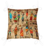 RealHomes Afrika Etnik Desenli Dijital Baskılı Modern Pofuduk Sandalye Minderi Realhomes