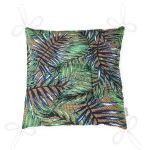 - P3326-Gorsel-2 - Realhomes Çuval Zeminde Renkli Yapraklar Desenli Dekoratif Pofuduk Sandalye Minderi Realhomes