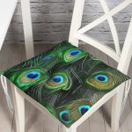 - P3331-Gorsel - Realhomes Koyu Zeminde Renkli Tüyler Özel Tasarımlı Dekoratif Pofuduk Sandalye Minderi Realhomes