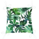 - P3333-Gorsel-2 - Realhomes Suluboya Tropikal Yapraklar Desenli Özel Tasarım Pofuduk Sandalye Minderi Realhomes