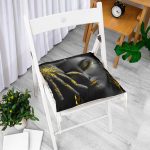 - P3345-Gorsel-1 - Realhomes Siyahi Kadın Tasarımlı 3D Dijital Baskılı Modern Pofuduk Sandalye Minderi Realhomes