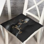 - P3350-Gorsel - Realhomes Siyahı Kadın Motifli Özel Tasarım Pofuduk Sandalye Minderi Realhomes