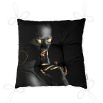 - P3350-Gorsel-2 - Realhomes Siyahı Kadın Motifli Özel Tasarım Pofuduk Sandalye Minderi Realhomes